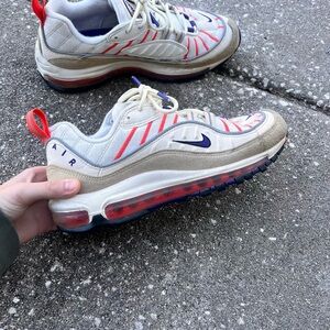 Nike Air Max Sneakers with Red and Blue Highlights